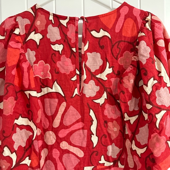 Euc Rhode x Target Zinnia Floral Tropical Prints Bell Sleeve Midi Dress - Picture 11 of 12